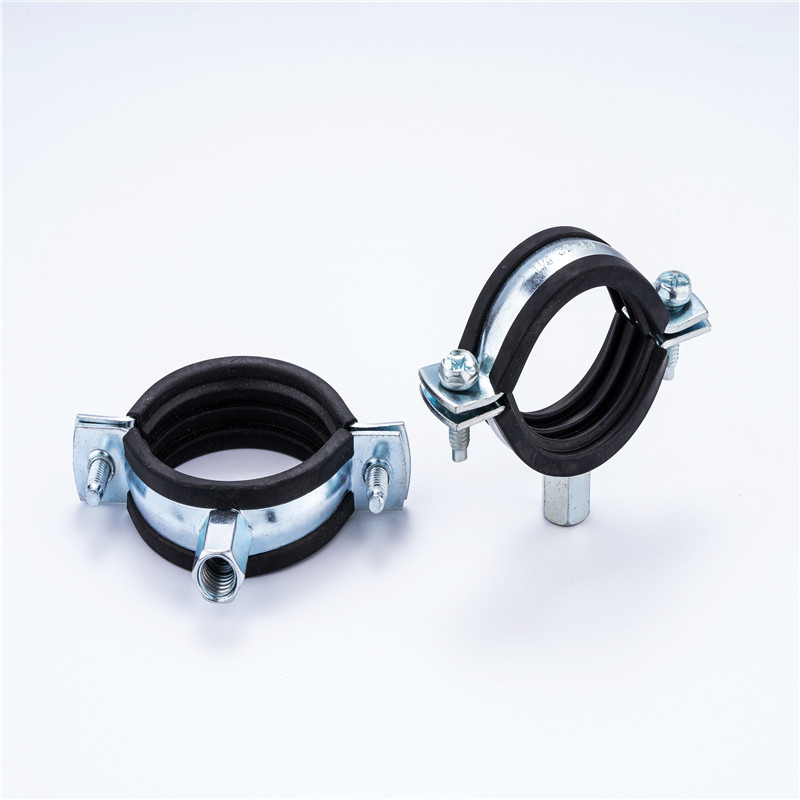 Heavy duty pipe clamp with rubber