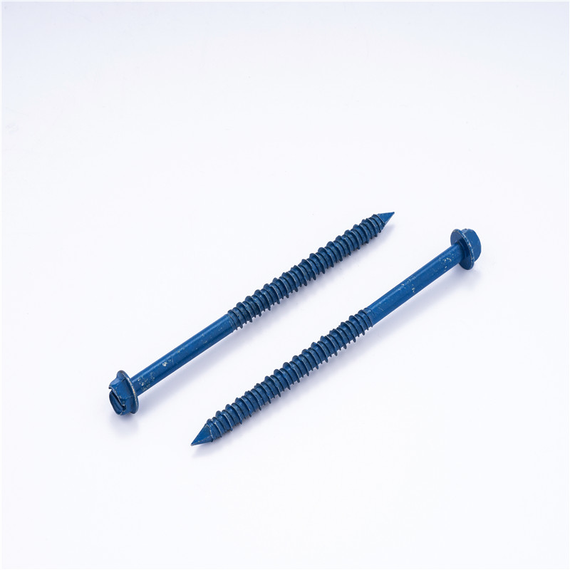 blue hex head conrete screw