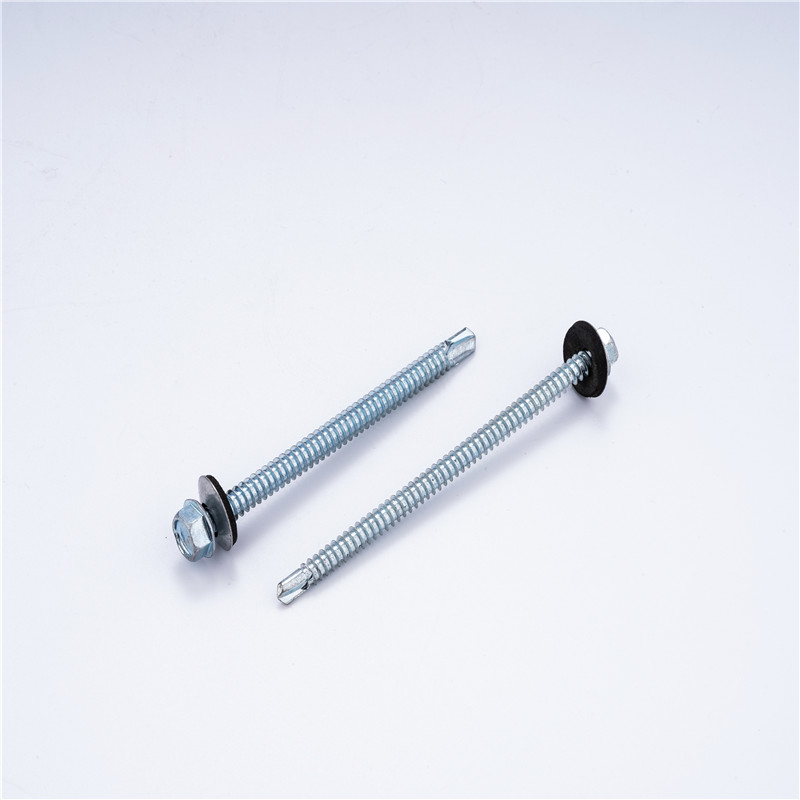 Hex head self drilling screw with washer